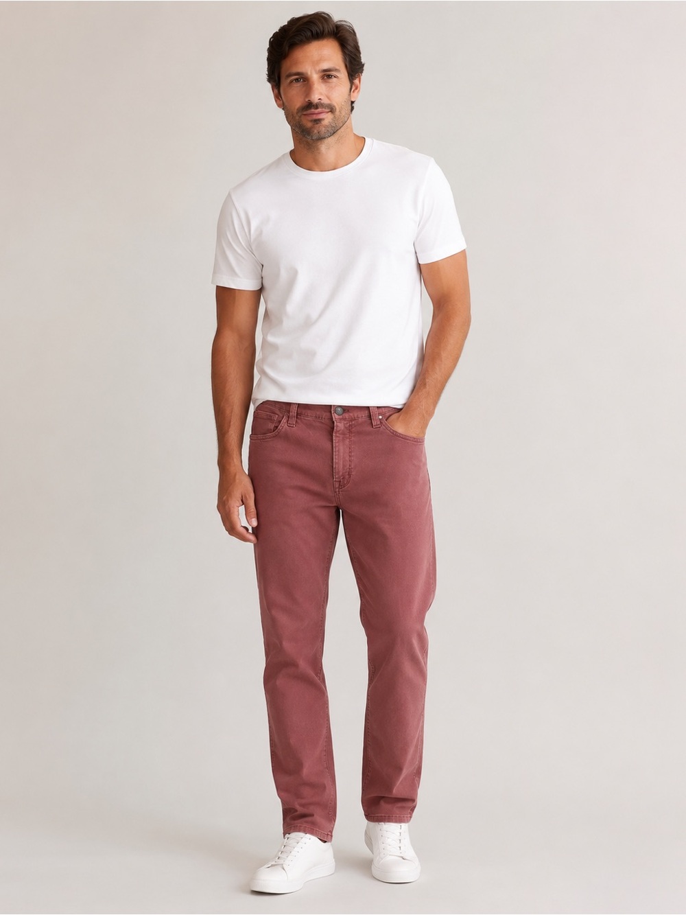 34 Heritage Courage Men’s Mid-Rise Straight Leg Jeans Dusty Rose Size 35/34